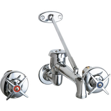 Click here to see Chicago Faucet 782-VBISCP Chicago Faucets 782-VBISCP Concealed Hot and Cold Sink Faucet with Pail Hook