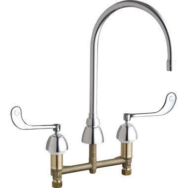 Click here to see Chicago Faucet 786-GN8AE3-319ABCP Chicago Faucets 786-GN8AE3-319ABCP Concealed Hot and Cold Sink Faucet