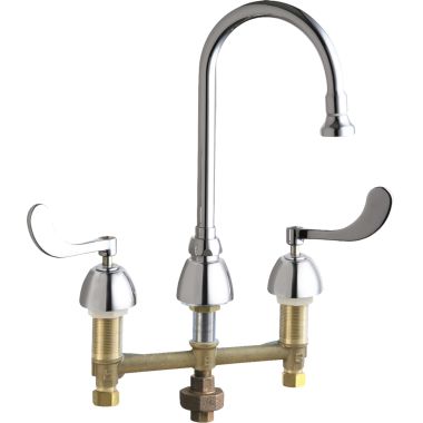 Click here to see Chicago Faucet 786-TWABCP Chicago Faucets 786-TWABCP Concealed Hot and Cold Sink Faucet with Third Water Inlet