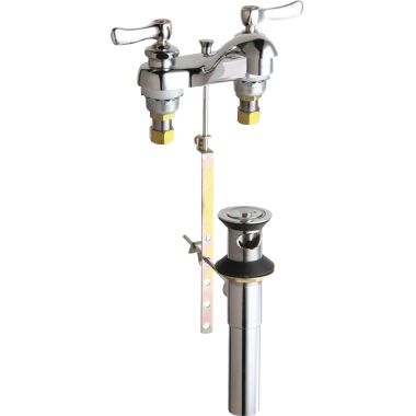 Click here to see Chicago Faucet 797-VABCP Chicago Faucets 797-VABCP Hot and Cold Sink Faucet with Pop-up Waste