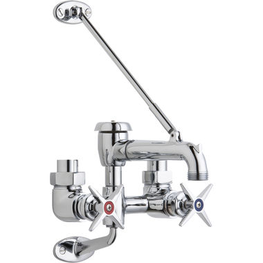 Click here to see Chicago Faucet 835-CP Chicago Faucets 835-CP Exposed Hot and Cold Water Service Sink Faucet with Supplies from Above