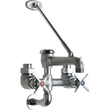 Click here to see Chicago Faucet 835-RCF Chicago Faucets 835-RCF Exposed Hot and Cold Water Service Sink Faucet with Supplies from Above