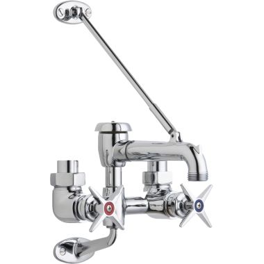 Click here to see Chicago Faucet 835-SFBCP Chicago Faucets 835-SFBCP Exposed Hot and Cold Water Service Sink Faucet with Supplies from Below