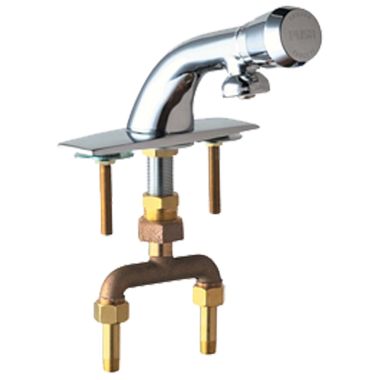 Click here to see Chicago Faucet 844-665PSHABCP Chicago Faucets 844-665PSHABCP Hot and Cold Water Mixing Metering Sink Faucet