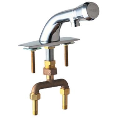 Click here to see Chicago Faucet 844-E12-665PSHABCP Chicago Faucets 844-E12-665PSHABCP Hot and Cold Water Mixing Metering Sink Faucet