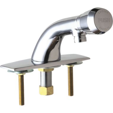 Click here to see Chicago Faucet 857-E12-665PSHABCP Chicago Faucets 857-E12-665PSHABCP Single Supply Metering Sink Faucet