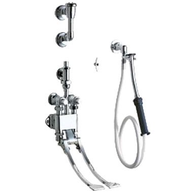 Click here to see Chicago Faucet 910-GSLO777-19KCP Chicago Faucets 910-GSLO777-19KCP Pedal Valve Bed Pan Cleaner with 53