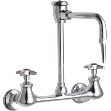 Click here to see Chicago Faucet 943-CP Chicago Faucets 943-CP Hot and Cold Water Inlet Faucet with Vacuum Breaker