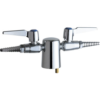 Click here to see Chicago Faucet 981-VR909AGVCP Chicago Faucets 981-VR909AGVCP Turret with Two Ball Valves (180-degree)