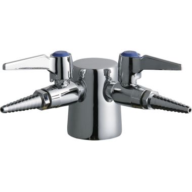 Click here to see Chicago Faucet 982-DS909AGVCP Chicago Faucets 982-DS909AGVCP Turret with Two Ball Valves and Two Supply Inlets (90-degree)