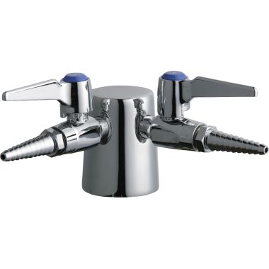 Click here to see Chicago Faucet 982-DSVR909CAGCP Chicago Faucets 982-DSVR909CAGCP Turret with Two Ball Valves and Two Supply Inlets (90-degree)