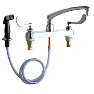 Click here to see Chicago Faucet 1102-317ABCP Chicago Faucets 1102-317ABCP Hot and Cold Sink Faucet with Side Spray