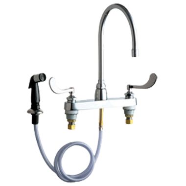 Click here to see Chicago Faucet 1102-GN8AE3-317AB Chicago Faucets 1102-GN8AE3-317AB Hot and Cold Sink Faucet with Side Spray