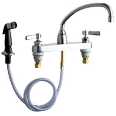 Click here to see Chicago Faucet 1102-L9-369ABCP Chicago Faucets 1102-L9-369ABCP Hot and Cold Sink Faucet with Side Spray
