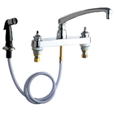 Click here to see Chicago Faucet 1102-LEHAB Chicago Faucets 1102-LEHAB Hot and Cold Sink Faucet with Side Spray