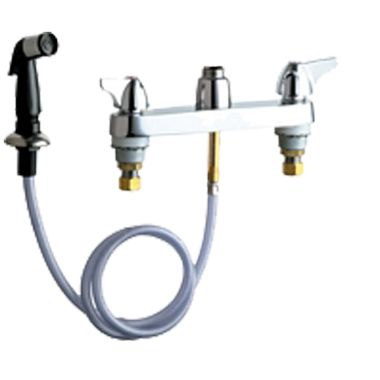Click here to see Chicago Faucet 1102-LESXKAB Chicago Faucets 1102-LESXKAB Hot and Cold Sink Faucet with Side Spray