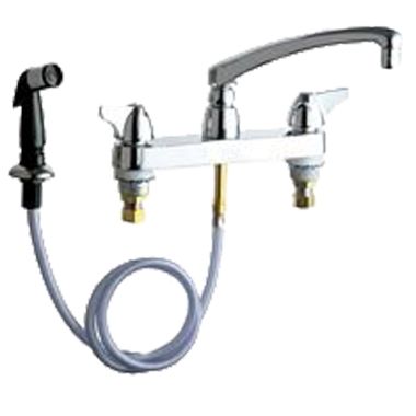 Click here to see Chicago Faucet 1102-VPAABCP Chicago Faucets 1102-VPAABCP Hot and Cold Sink Faucet with Side Spray