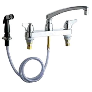 Click here to see Chicago Faucet 1102-XKABCP Chicago Faucets 1102-XKABCP Hot and Cold Sink Faucet with Side Spray