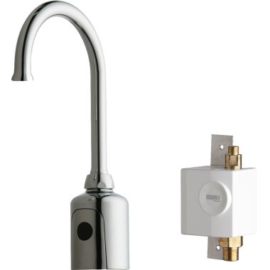 Click here to see Chicago Faucet 116.955.AB.1 Chicago Faucets 116.955.AB.1 HyTronic Gooseneck Sink Faucet with Dual Beam Infrared Sensor