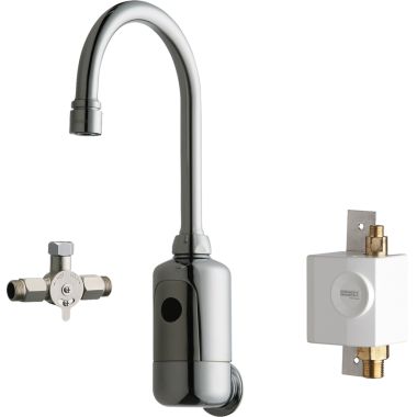 Click here to see Chicago Faucet 116.964.AB.1 Chicago Faucets 116.964.AB.1 HyTronic Gooseneck Sink Faucet with Dual Beam Infrared Sensor