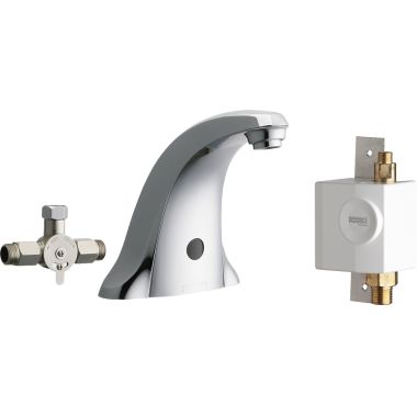 Click here to see Chicago Faucet 116.966.AB.1 Chicago Faucets 116.966.AB.1 E-Tronic 40 Traditional Sink Faucet with Dual Beam Infrared Sensor