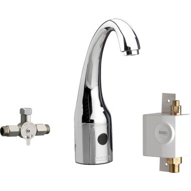 Click here to see Chicago Faucet 116.969.AB.1 Chicago Faucets 116.969.AB.1 HyTronic Curve Sink Faucet with Dual Beam Infrared Sensor