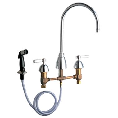 Click here to see Chicago Faucet 200-AGN8AE3VPCABCP Chicago Faucets 200-AGN8AE3VPCABCP Concealed Hot and Cold Sink Faucet with Side Spray