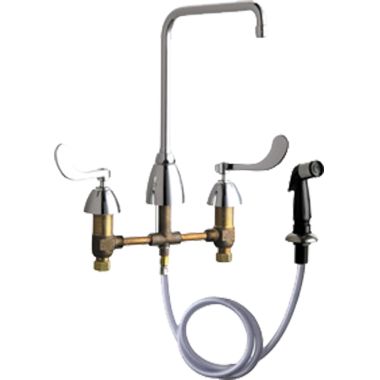 Click here to see Chicago Faucet 200-AHA8-317ABCP Chicago Faucets 200-AHA8-317ABCP Concealed Hot and Cold Sink Faucet with Side Spray