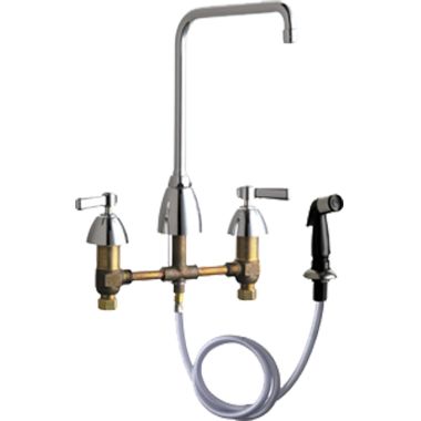 Click here to see Chicago Faucet 200-AHA8ABCP Chicago Faucets 200-AHA8ABCP Concealed Hot and Cold Sink Faucet with Side Spray