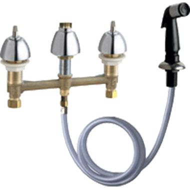 Click here to see Chicago Faucet 200-ALESHAB Chicago Faucets 200-ALESHAB Concealed Hot and Cold Sink Faucet with Side Spray