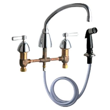 Click here to see Chicago Faucet 200-AXKABCP Chicago Faucets 200-AXKABCP Concealed Hot and Cold Sink Faucet with Side Spray