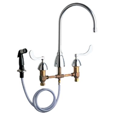 Click here to see Chicago Faucet 200-GN8AE3-317XKAB Chicago Faucets 200-GN8AE3-317XKAB Concealed Hot and Cold Sink Faucet with Side Spray