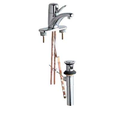 Click here to see Chicago Faucet 2201-4VPAABCP Chicago Faucets 2201-4VPAABCP Single Lever Hot and Cold Water Mixing Sink Faucet with Pop-up Waste
