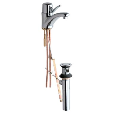 Click here to see Chicago Faucet 2201-ABCP Chicago Faucets 2201-ABCP Single Lever Hot and Cold Water Mixing Sink Faucet with Pop-up Waste