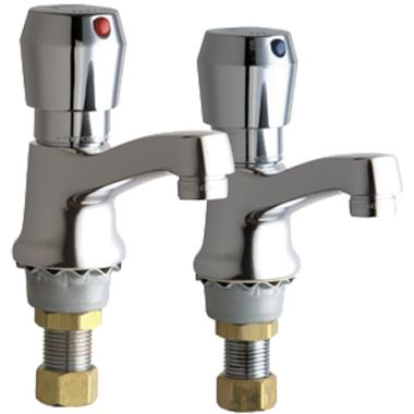 Click here to see Chicago Faucet 333-665PRABCP Chicago Faucets 333-665PRABCP Single Supply Metering Sink Faucet