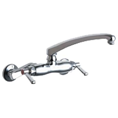 Click here to see Chicago Faucet 445-L8E1ABCP Chicago Faucets 445-L8E1ABCP Hot and Cold Sink Faucet