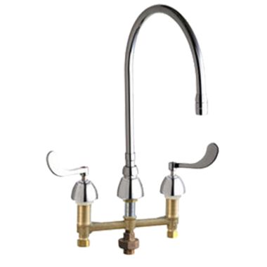 Click here to see Chicago Faucet 786-TWGN10ASE3AB Chicago Faucets 786-TWGN10ASE3AB Concealed Hot and Cold Sink Faucet with Third Water Inlet