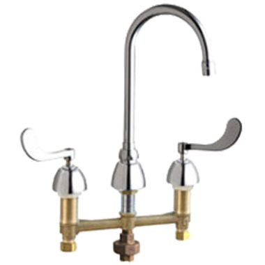 Click here to see Chicago Faucet 786-TWGN2AE3XKABCP Chicago Faucets 786-TWGN2AE3XKABCP Concealed Hot and Cold Sink Faucet with Third Water Inlet