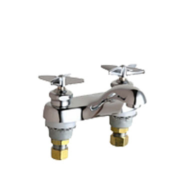 Click here to see Chicago Faucet 802-633ABCP Chicago Faucets 802-633ABCP Hot and Cold Water Metering Sink Faucet