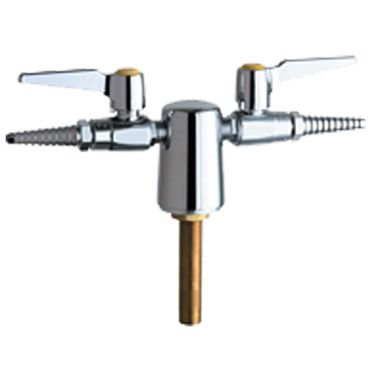 Click here to see Chicago Faucet 981-909-957-3KAGV Chicago Faucets 981-909-957-3KAGV Turret with Two Ball Valves (180-degree)