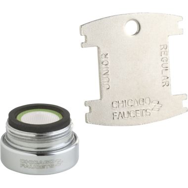 Click here to see Chicago Faucet E2805JKABCP Chicago Faucets E2805JKABCP 0.5 GPM (1.9 L/min) Vandal-Proof Non-Aerating Pressure Compensating Econo-Flo Spray