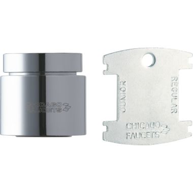 Click here to see Chicago Faucet E35VPJKABCP Chicago Faucets E35VPJKABCP 1.5 GPM (5.7 L/min) Vandal-Proof Pressure Compensating Softflo Aerator