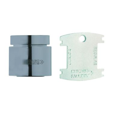 Click here to see Chicago Faucet E36VPJKABCP Chicago Faucets E36VPJKABCP 1.5 GPM (5.7 L/min) Vandal-Proof Pressure Compensating Laminar Flow Outlet