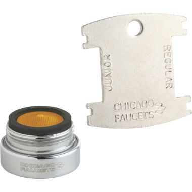 Click here to see Chicago Faucet E37VPJKABCP Chicago Faucets E37VPJKABCP 1.5 GPM (5.7 L/min) Vandal-Proof Non-Aerating Pressure Compensating Laminar Flow Outlet