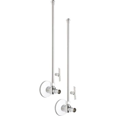 Click here to see Chicago Faucet STB-21-11-PR-AB Chicago Faucets STB-21-11-PR-AB Angle Stop Ball Valve with Supply Tube and Loose Key Handle (Pair)