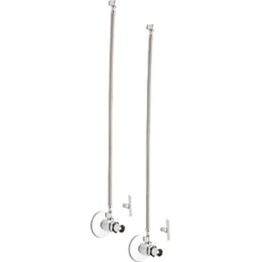 Click here to see Chicago Faucet STC-41-13-PR-AB Chicago Faucets STC-41-13-PR-AB Angle Stop Compression Valve with Supply Hose and Loose Key Handle (Pair)