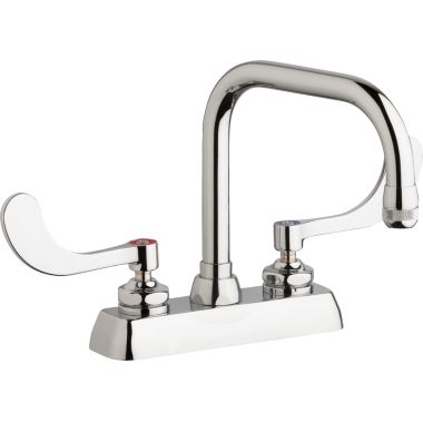 Click here to see Chicago Faucet W4D-DB6AE1-317ABCP Chicago Faucets W4D-DB6AE1-317ABCP Hot and Cold Water Workboard Sink Faucet