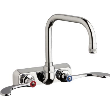 Click here to see Chicago Faucet W4W-DB6AE1-317ABCP Chicago Faucets W4W-DB6AE1-317ABCP Hot and Cold Water Workboard Sink Faucet