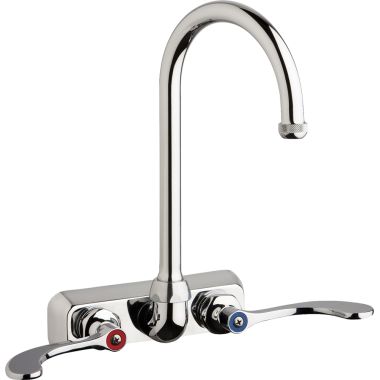 Click here to see Chicago Faucet W4W-GN2AE1-317ABCP Chicago Faucets W4W-GN2AE1-317ABCP Hot and Cold Water Workboard Sink Faucet