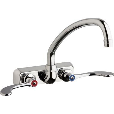 Click here to see Chicago Faucet W4W-L9E35-317ABCP Chicago Faucets W4W-L9E35-317ABCP Hot and Cold Water Workboard Sink Faucet